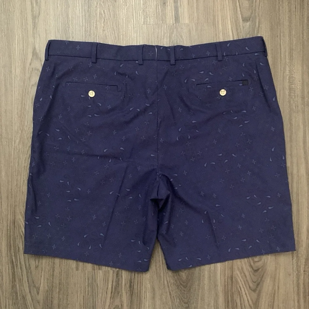 Peter Millar Crown Sport Blue Salem Geo Paisley Golf Shorts Size 42 MS24EB84